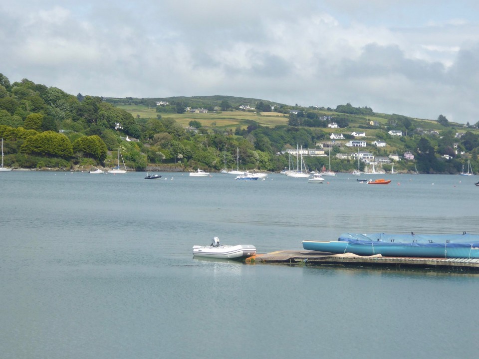 Ireland - Glandore - After provisioning at Centra supermarket, a sunny ride back on the dinghy.