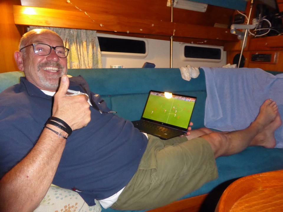 United Kingdom - Woodbridge - Very pleased to have power and reception, Kevin enjoyed England’s victory over the Netherlands.