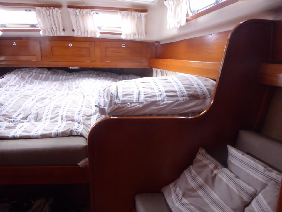 Ireland - Bere Island - Our aft cabin technically sleeps 3, but we changed the original foam mattresses for sprung ones; it is such a comfortable bed!