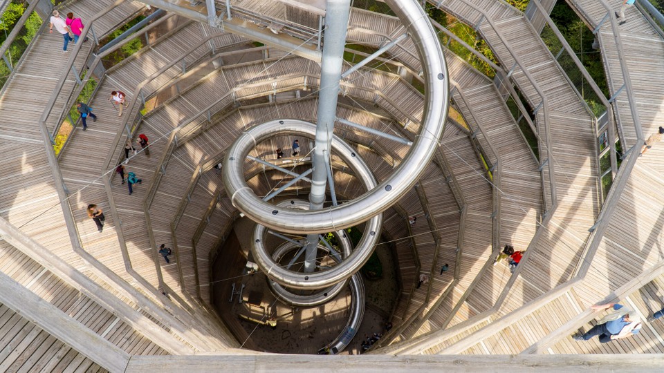 Deutschland - Bad Wildbad - Um dann mit der Rutsche wieder runter zu kommen.