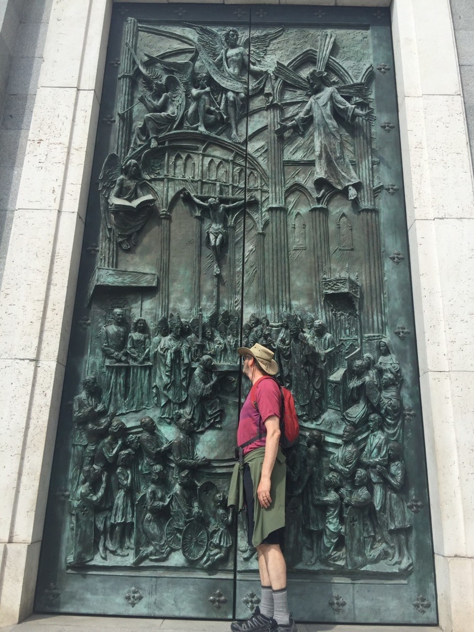 Spain - Madrid - Doors outside the Cathedral de la Almudena. 