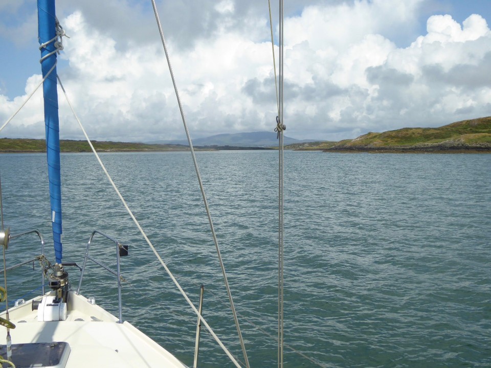 Ireland -  - Our route was for Carthy’s Island through The Sound between Sherkin Island and Spainish Island. The pilot book talks of many navigational difficulties, but with little wind and good visibility we thought we’d try it. The ferries and other boats use it frequently too.