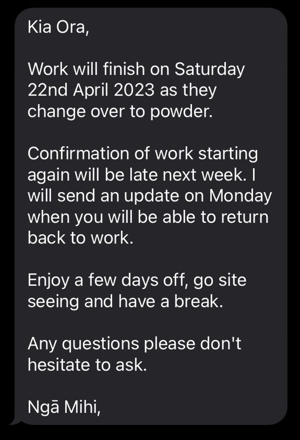 Neuseeland - Gisborne - Gestern während der Schicht, erstmal davon überrascht worden 🤔
Ende der Arbeit - Samstag. So schnell kann‘s gehen