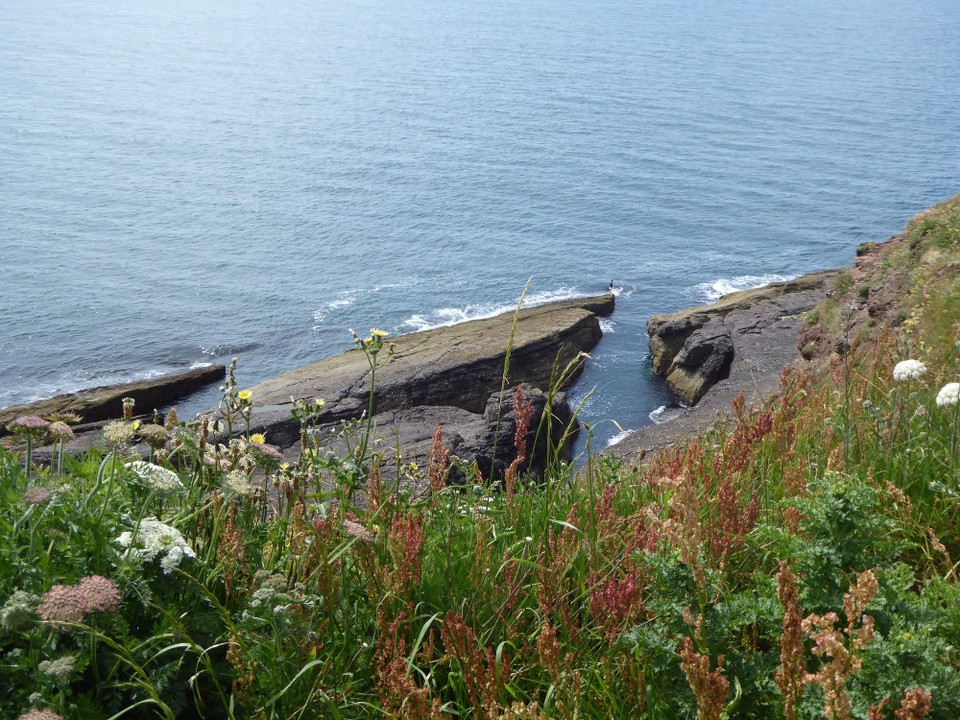 Ireland - Dunmore East - The pathway was created by the workers who built the harbour in the 1820s so they could walk to and from their communities. The beginning of the walk, The Flat Rocks, was originally a quarry, from which the stone, known locally as pudding stone, was used to construct the harbour.