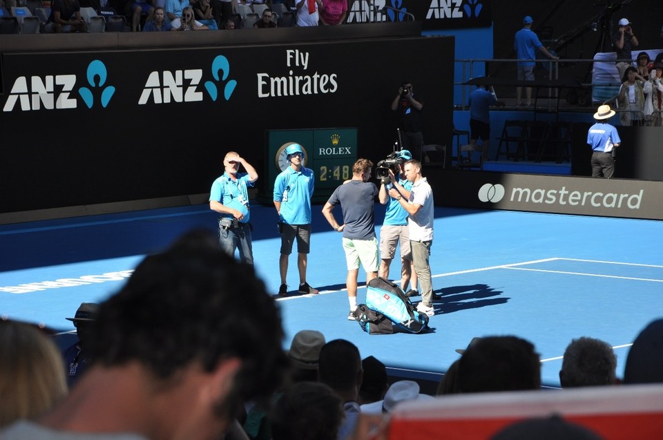 Australien - Melbourne - Nach dem Sieg beim Interview