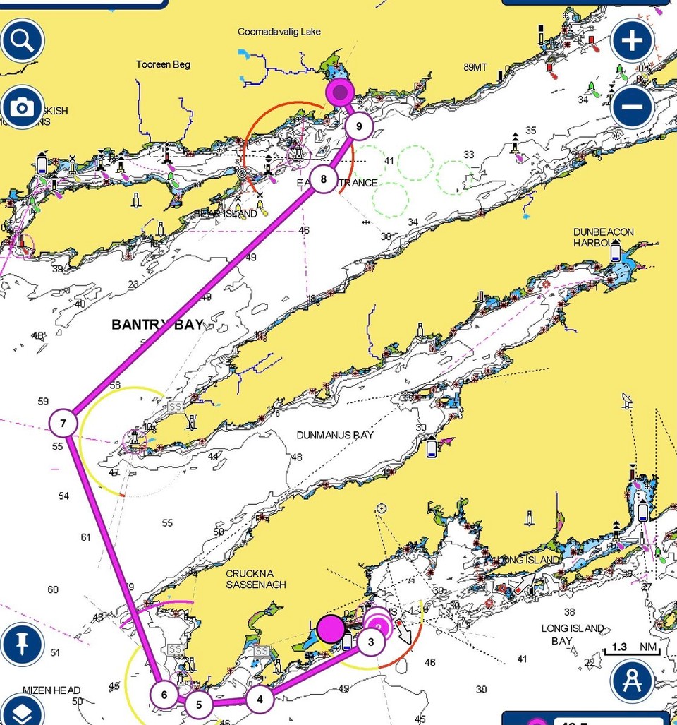 Ireland - Adrigole - Crookhaven to Ardigole. 24 nautical miles.