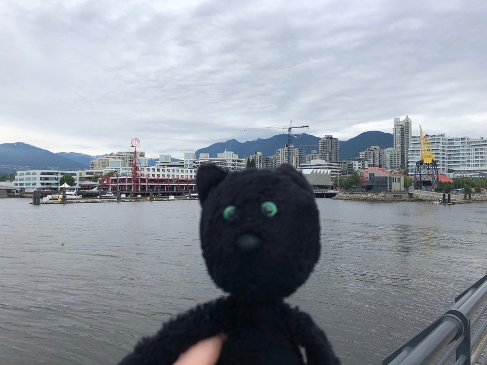 Canada - Vancouver - Lonsdale Quay with Grouse mountain in the background