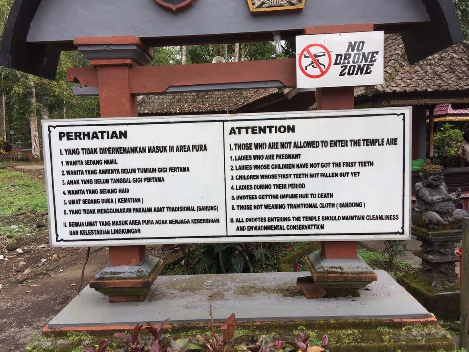  - Indonesien, Tabanan, 82152 - Beeindruckende Verbotsschilder am Tempel 