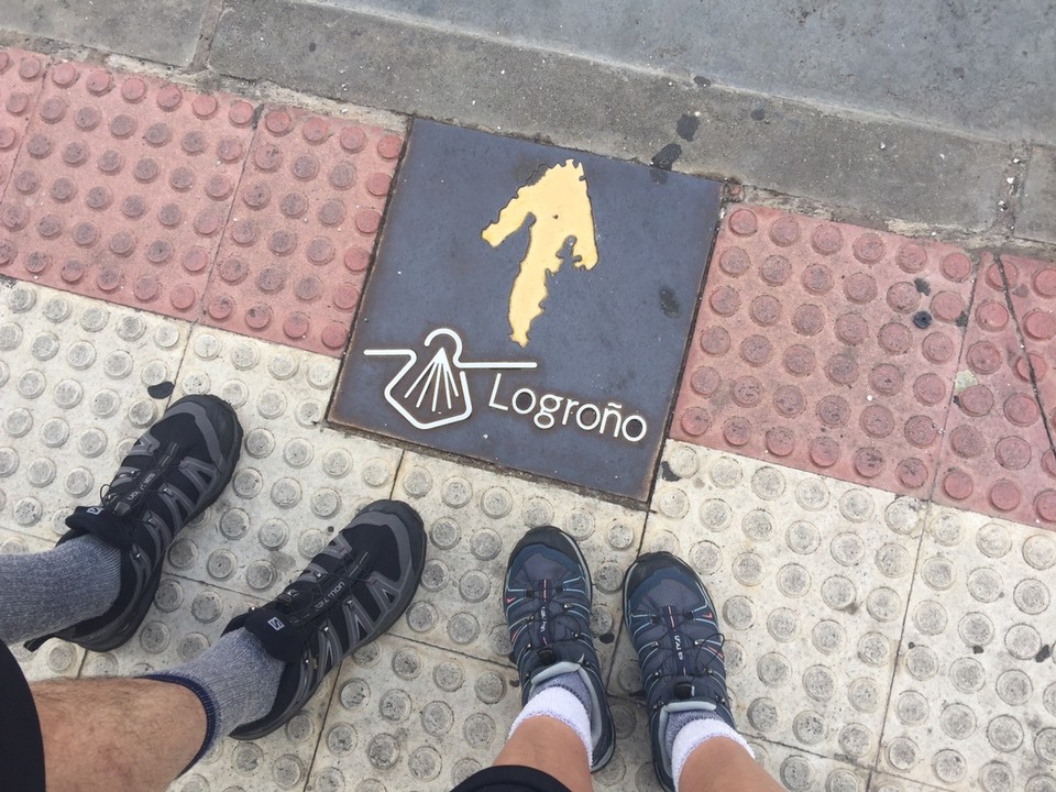 Spain - Logroño - A Logrono Camino shell in the pavement. 