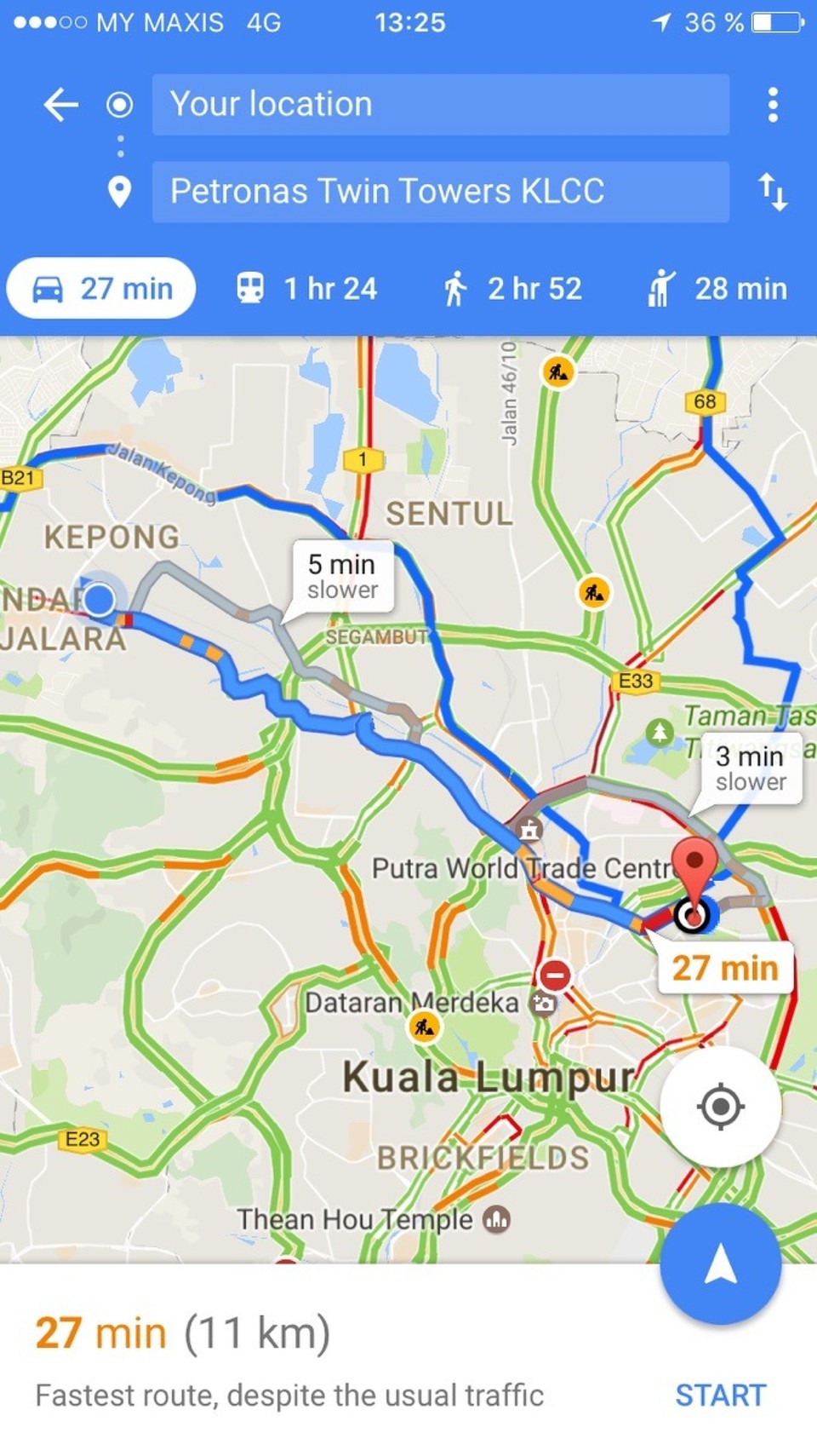  - Kuala Lumpur - Der eigentliche Endpunkt der Tour und die Distanz zu den Petronas Towers.
