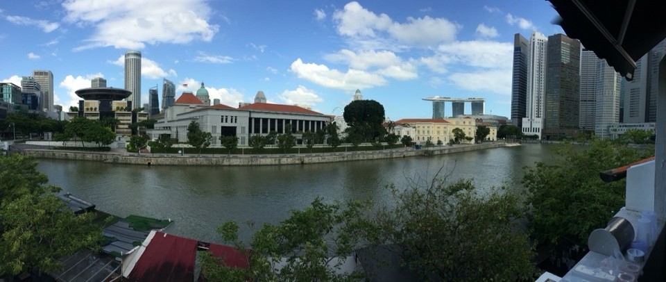 Singapur - Singapur - Ausblick von der Terasse unseres Hostels.