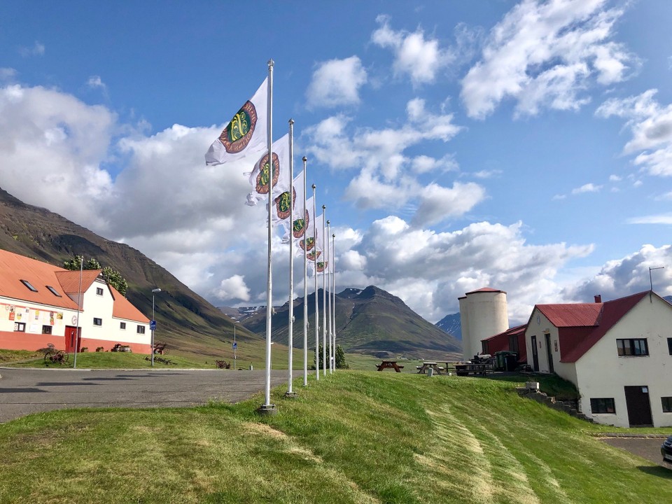 Island - Hólar - Der Parkplatz von Pferdemuseum.