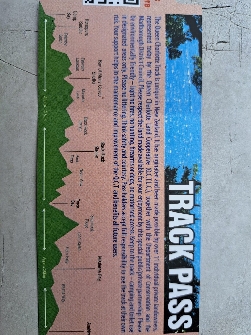 Neuseeland - Punga Cove - Für den Trail,  welcher auch ein Teil vom Araroa ist musste ein Pass für 30NZD gekauft werden 