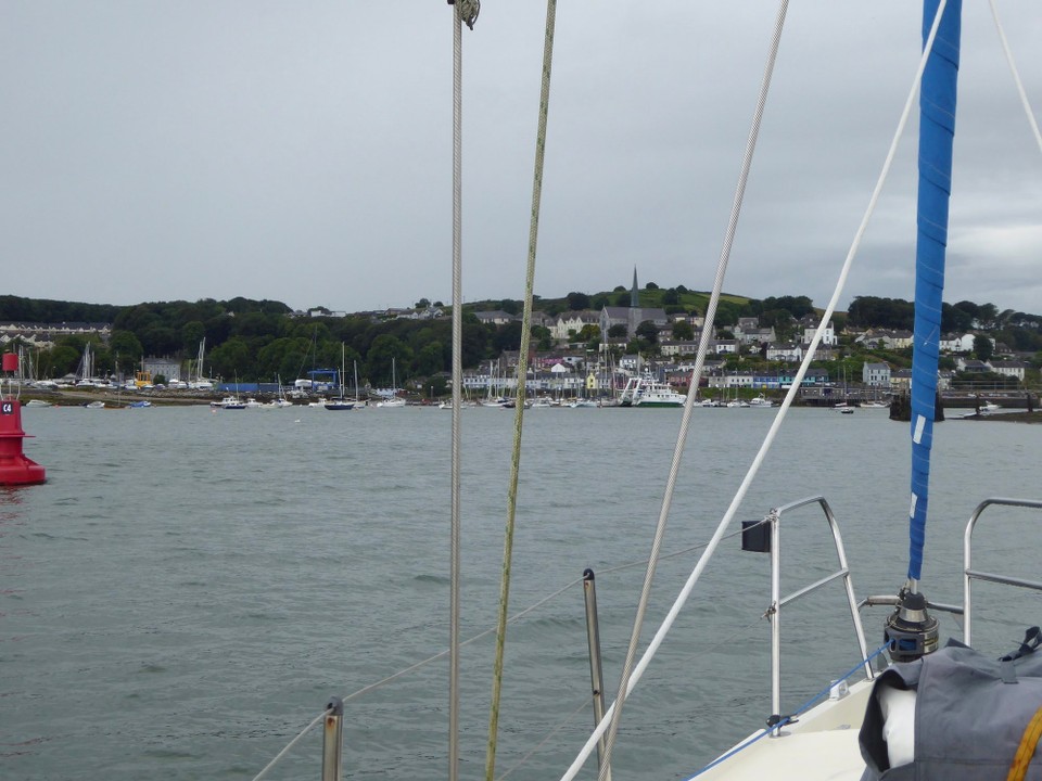 Ireland - Crosshaven - We had hoped to berth at Royal Cork YC, mainly because we’d heard they have good showers, but hadn’t been able to contact them.  The Clubhouse finally answered the phone as we approached, but couldn’t accommodate us because of yachts arriving for Cork Week.