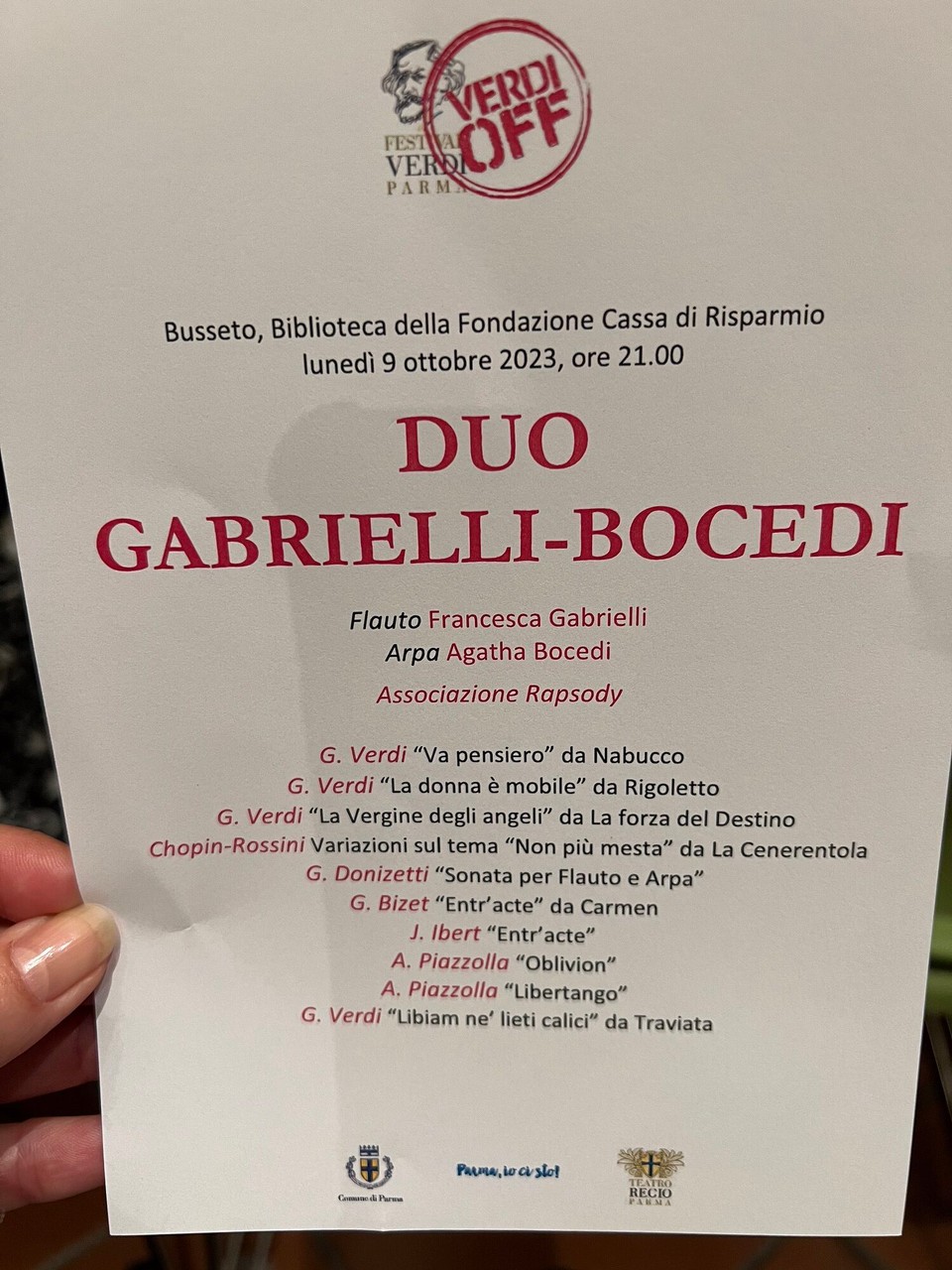Italien - Busseto - Am Abend in der Bibliothek von Busseto ein weiteres musikalisches Highlight…