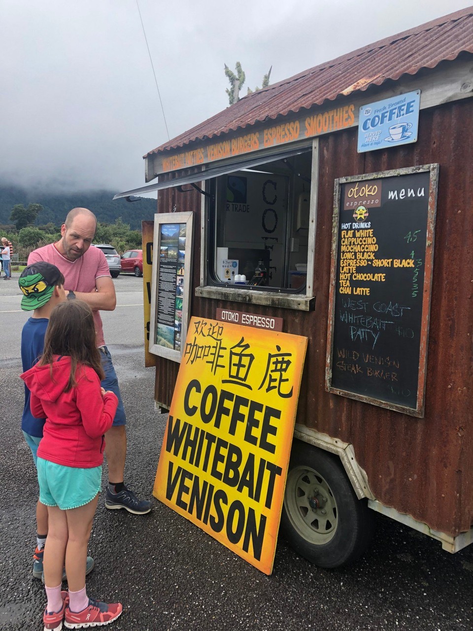 Neuseeland - Fox-Gletscher - Kaffeepause auf der langen Fahrt