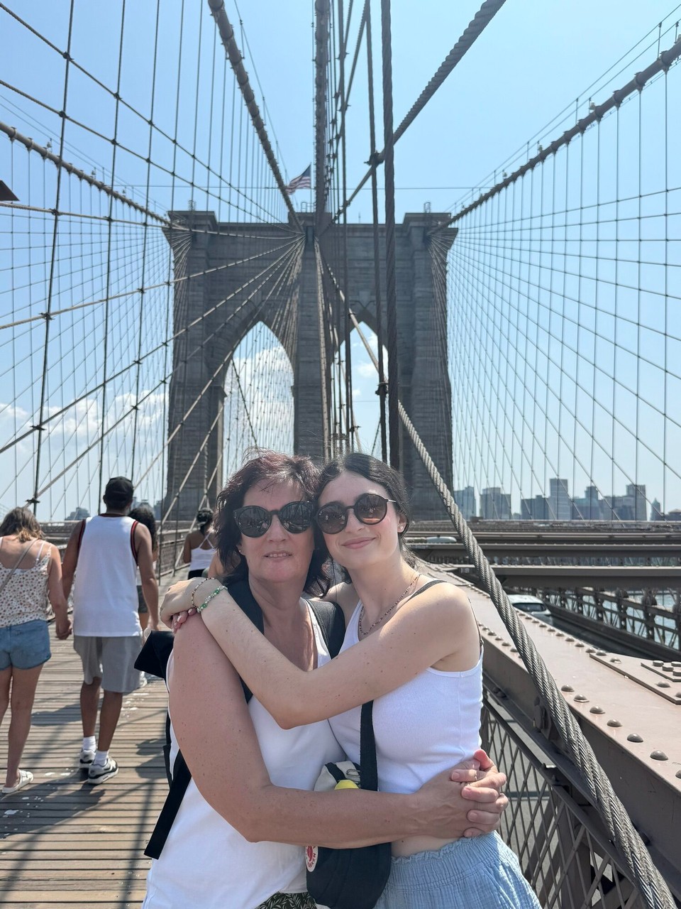 Vereinigte Staaten - New York - Auf der Brooklyn Bridge.war die Hölle los