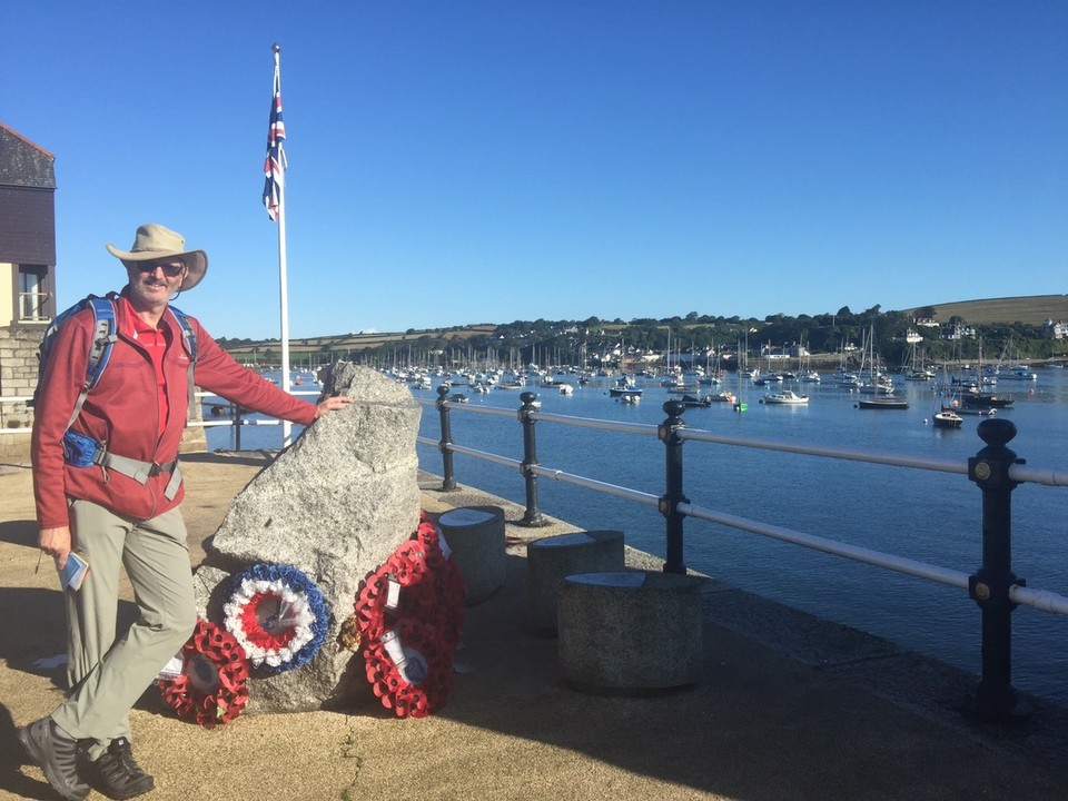  - United Kingdom, Falmouth - Falmouth Marina. War memorial for soldiers that died in the St Nazaire battle. 