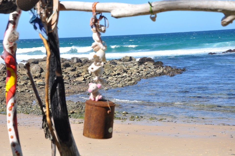 Australien - Charlestown - verlorene Strandsachen werden hier aufgehängt