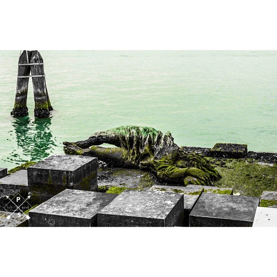 Italien - Venedig - So würde es bei niedrigem Wasserstand zu sehen sein. 