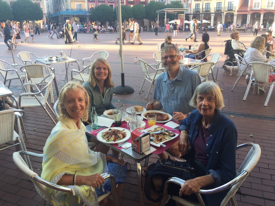  - Spain, Burgos, Plaza Mayor - Dinner with Australian Camino friends Leanne and Lee. 