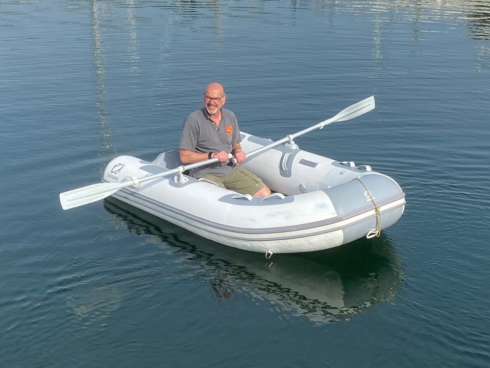 United Kingdom - Walton On The Naze - A lovely, calm sunny day to finish preparing the boat. Having put the sails back on a few weeks ago, Kevin inflated the dinghy and attached it to the davits, whilst I cleaned and unpacked bedding etc.