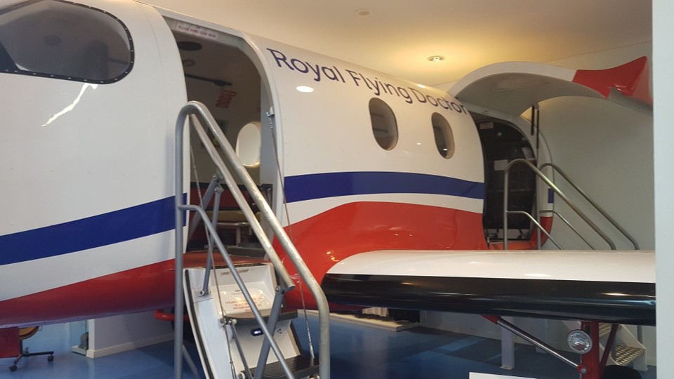Australien - Alice Springs - Flugzeug des Royal Flying Doctor Service.