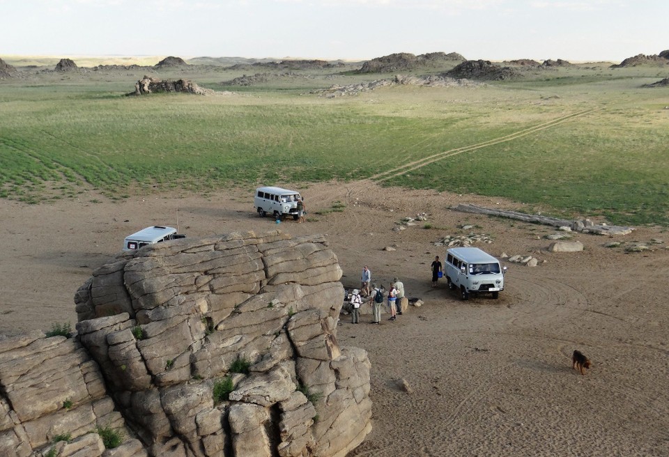 Mongolia - Ikh Nart - Luke climbed to the top of the Petroglyph cliffs