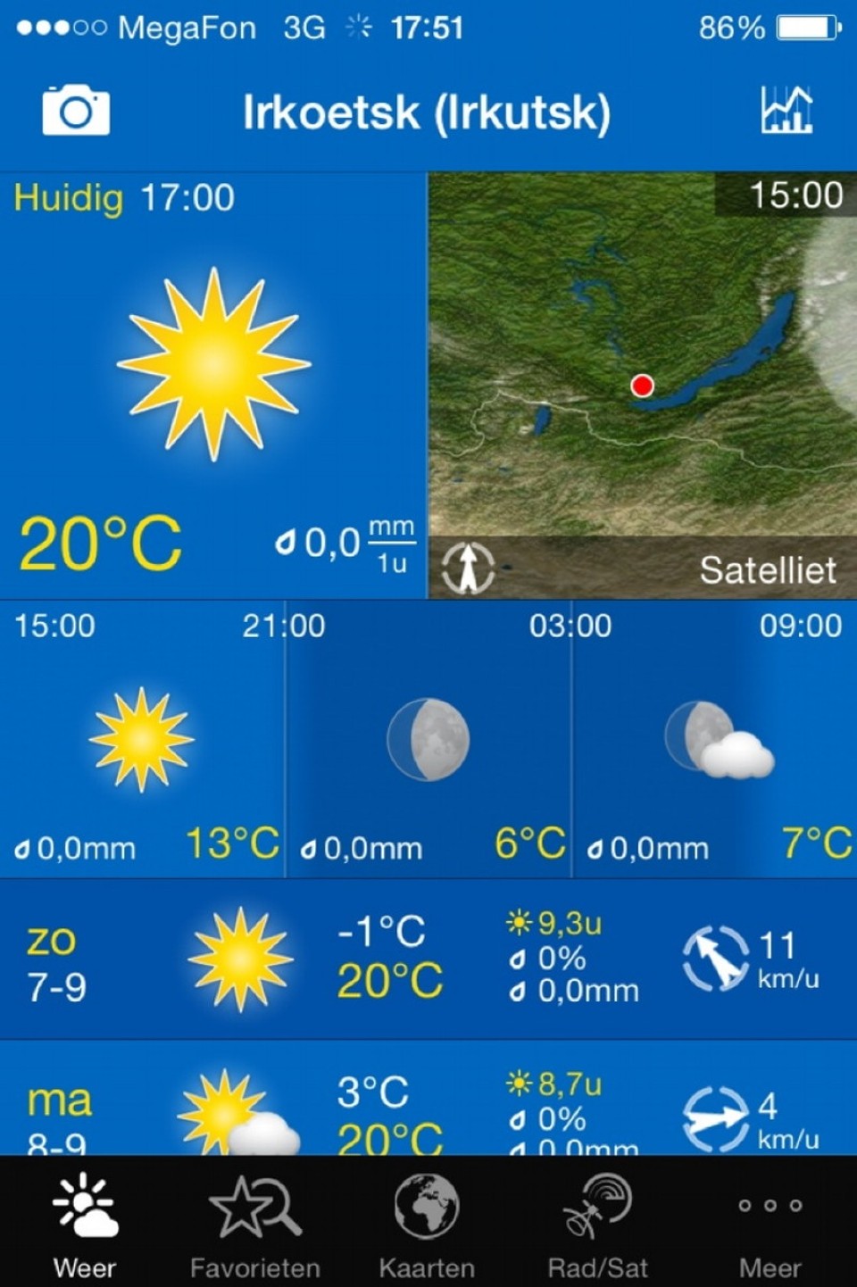 Russia - Irkutsk - Kijk, dat verwacht je dan niet bij Siberië, he. Maar het is in de loop van de dag gewoon korte mouwen en smeren geblazen!