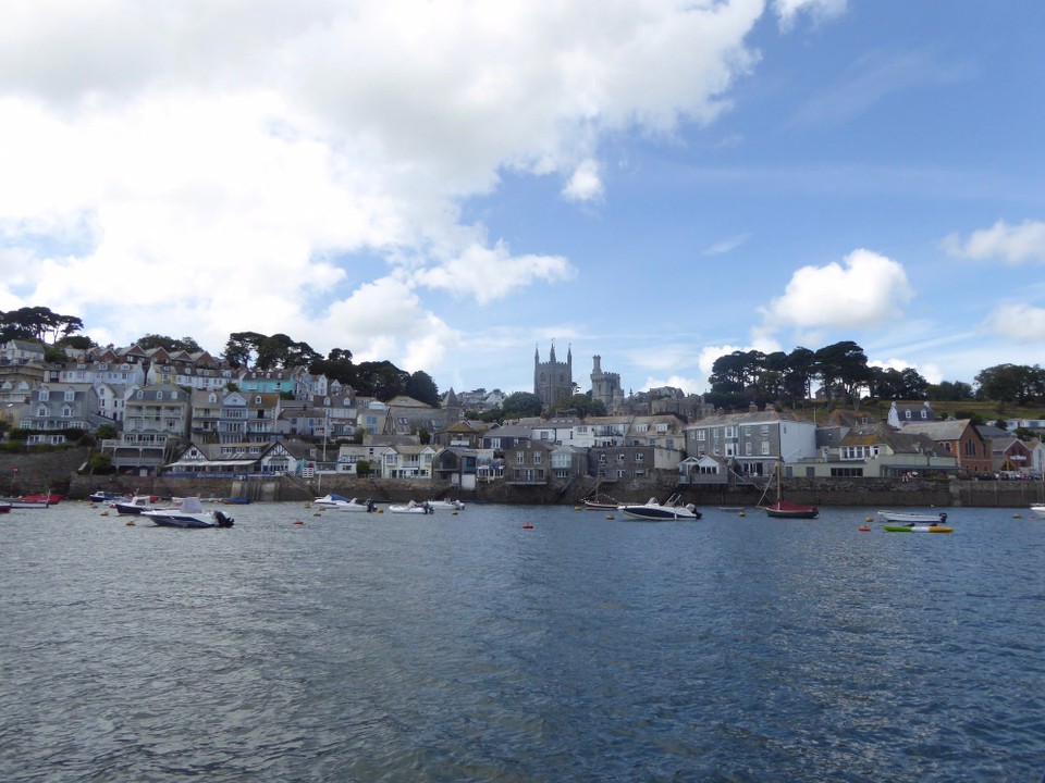 United Kingdom - Fowey - Fowey. St Fimbarrus Church marks the end of the Saints Way which links the Cornish coasts from Padstow to Fowey.
