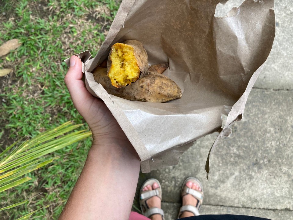 Indonesien - Bangli - Heiße Süßkartoffeln auf die Hand ist heute mein Abendessen 🤤