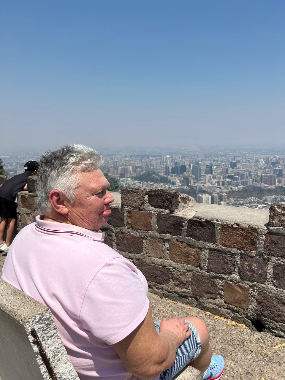 Chile - Santiago - That’s as close to the edge as she will go!