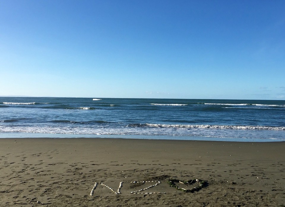 New Zealand - Christchurch - Hier ist auch unsere Kreativität geweckt worden - muss die Schönheit vom Sumner beach sein (und das ganze ist nur 20 min von der Stadt entfernt) 