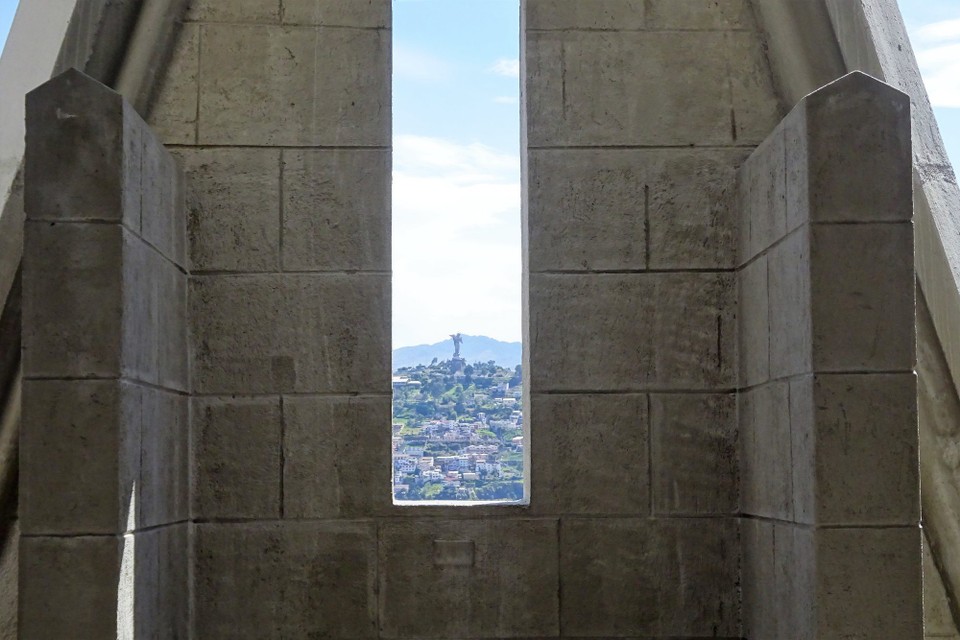 Ecuador - Quito - View over to the Angel which overlooks Quito