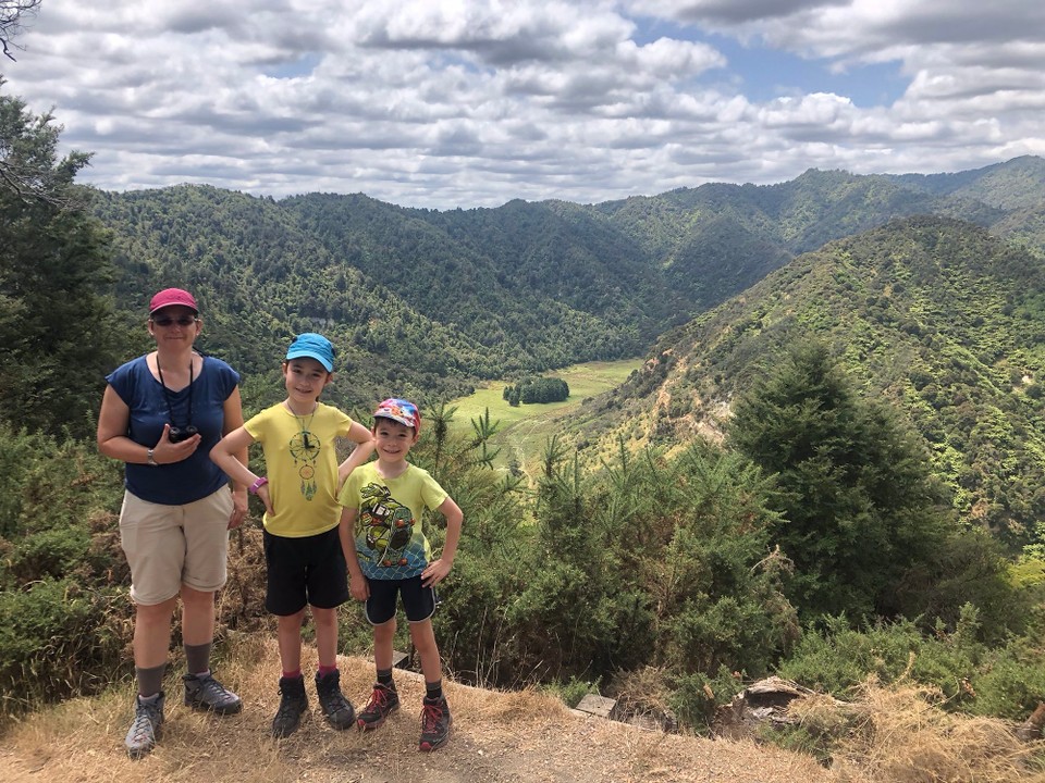 Neuseeland - Parikino - Oben auf dem Aussichtspunkt. Unten sieht man den alten Bachlauf des Whanganui ...