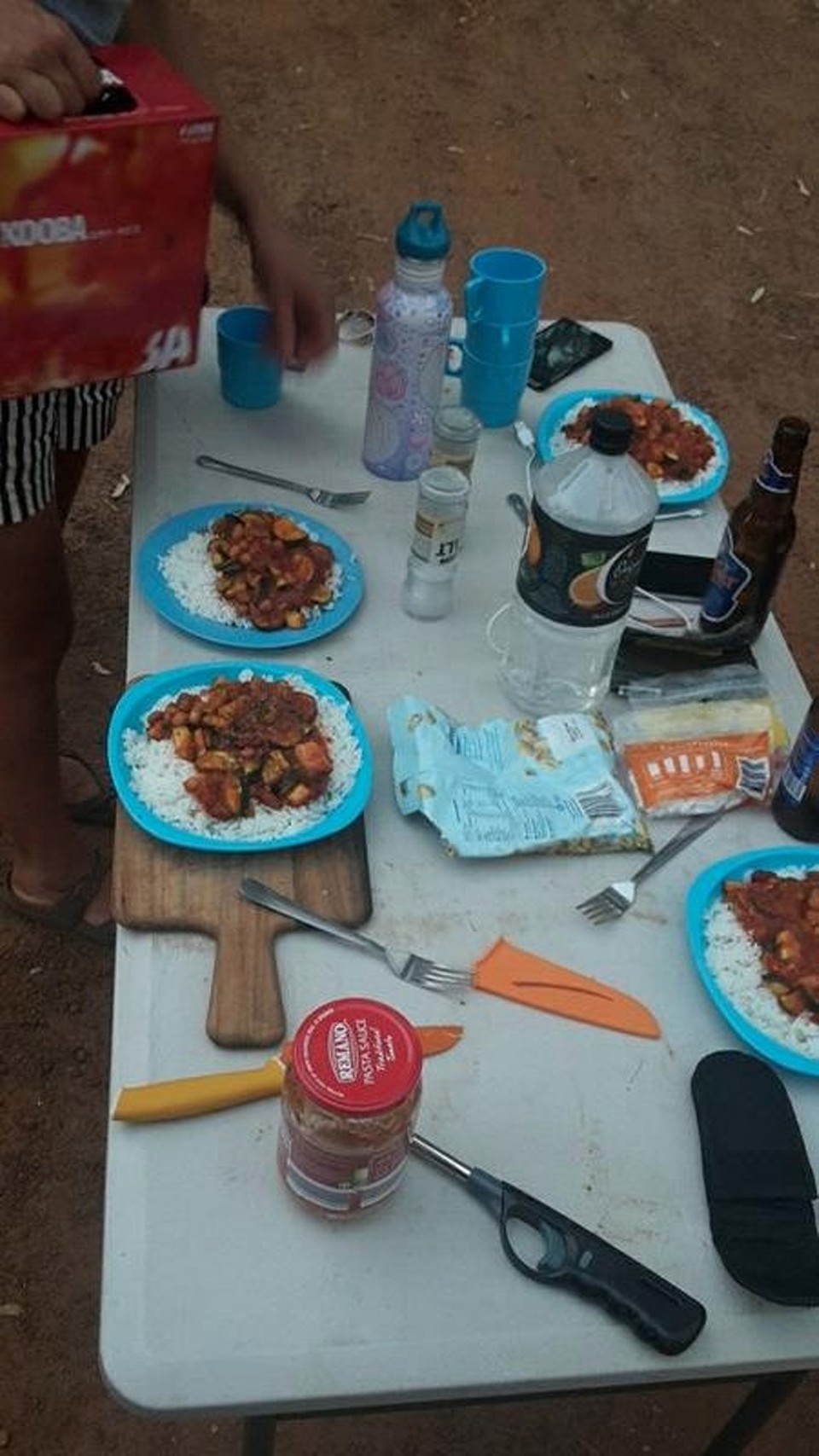 Australia - Glenisla - Dinner of the night. The "camp" was just a stop by the road by a lake so no need to take a picture of that and the surroundings.