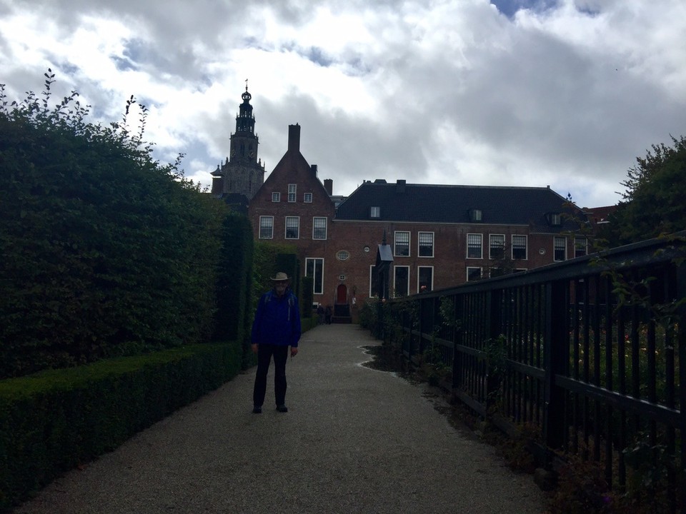 Netherlands - Groningen - Prinsenhoftuin Garden of vice regent Willem Frederik and wide Albertine Agnes and Prinsenhof Hotel Restaurant. Originally built 15th century as a friar house. 