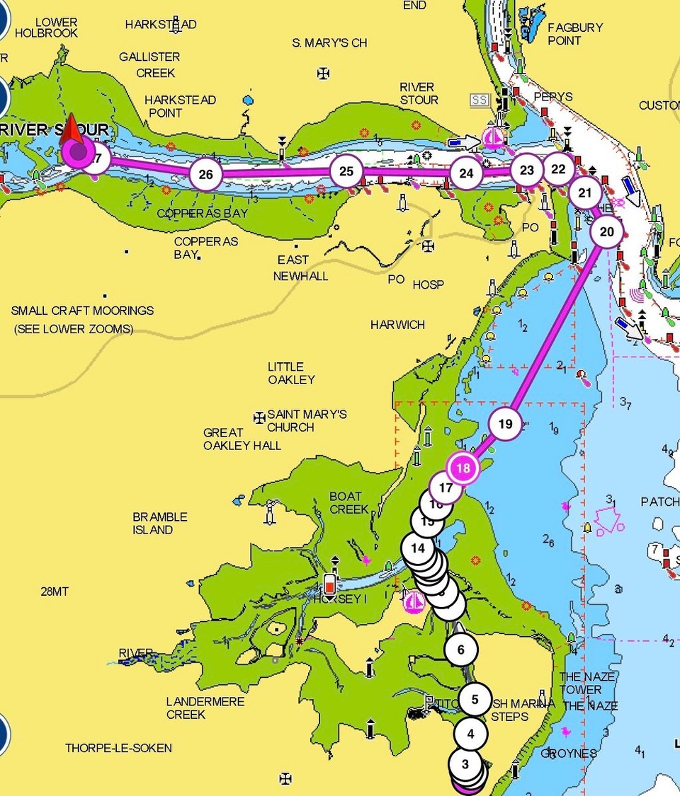 United Kingdom - Ipswich - Walton to Holbrook Bay on the Stour. 11.5nm.