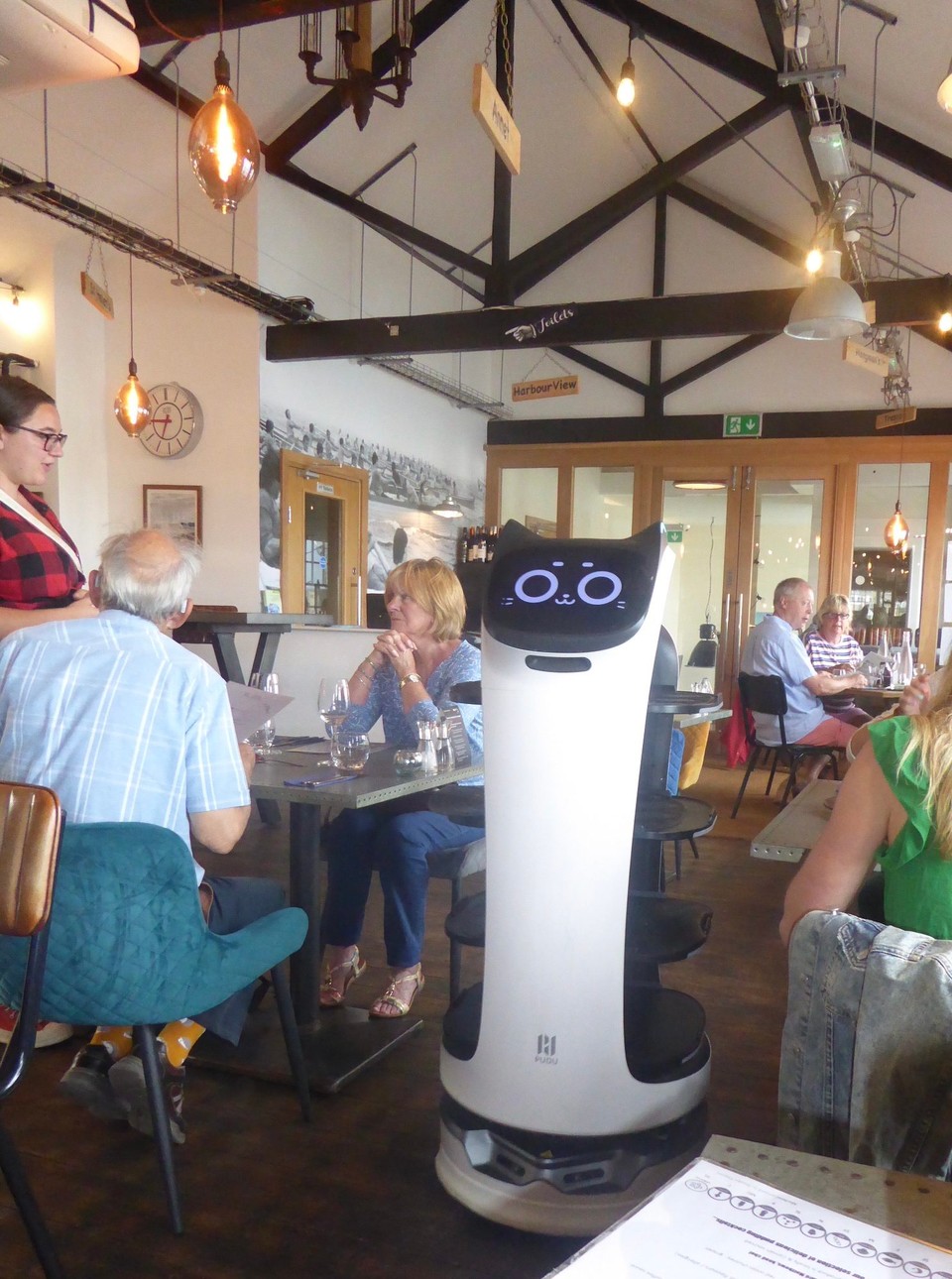 United Kingdom - Isles Of Scilly - We ate at On the Quay, where, for some peculiar reason, despite having plenty of lovely staff, there is also a robot serving food. Very much a gimmick, and a useless one at that!