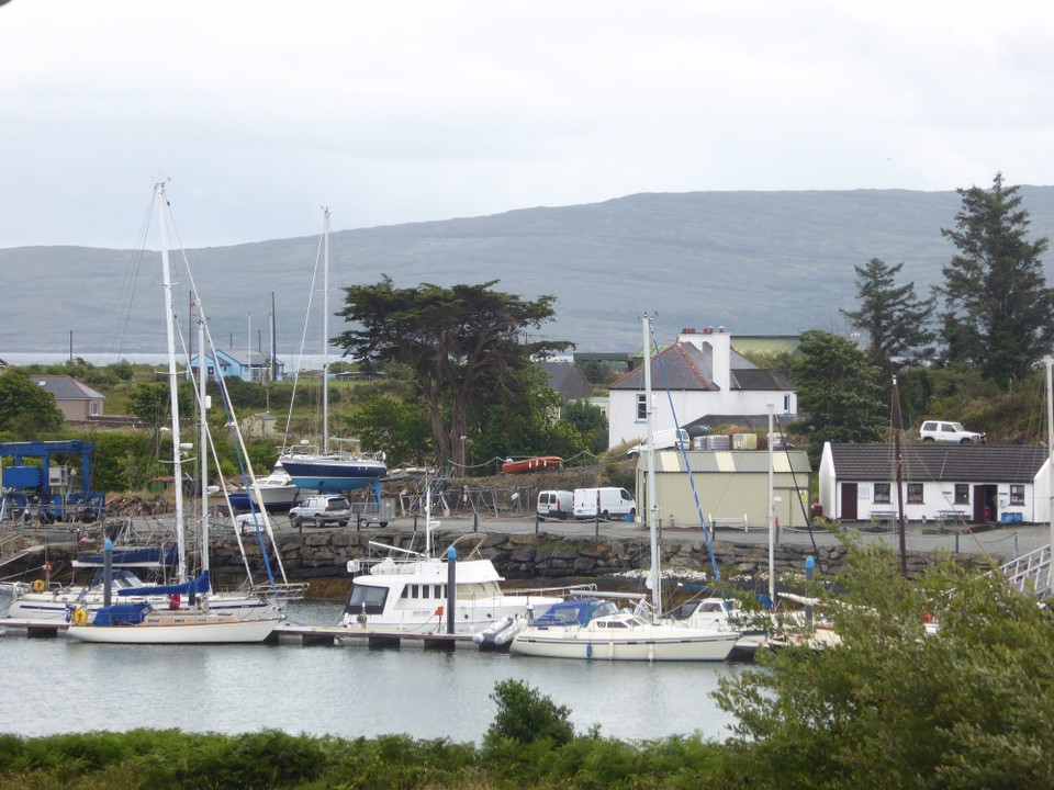 Ireland -  - Setting off on another walk on a mizzly, windy day we spied the marina through the trees.