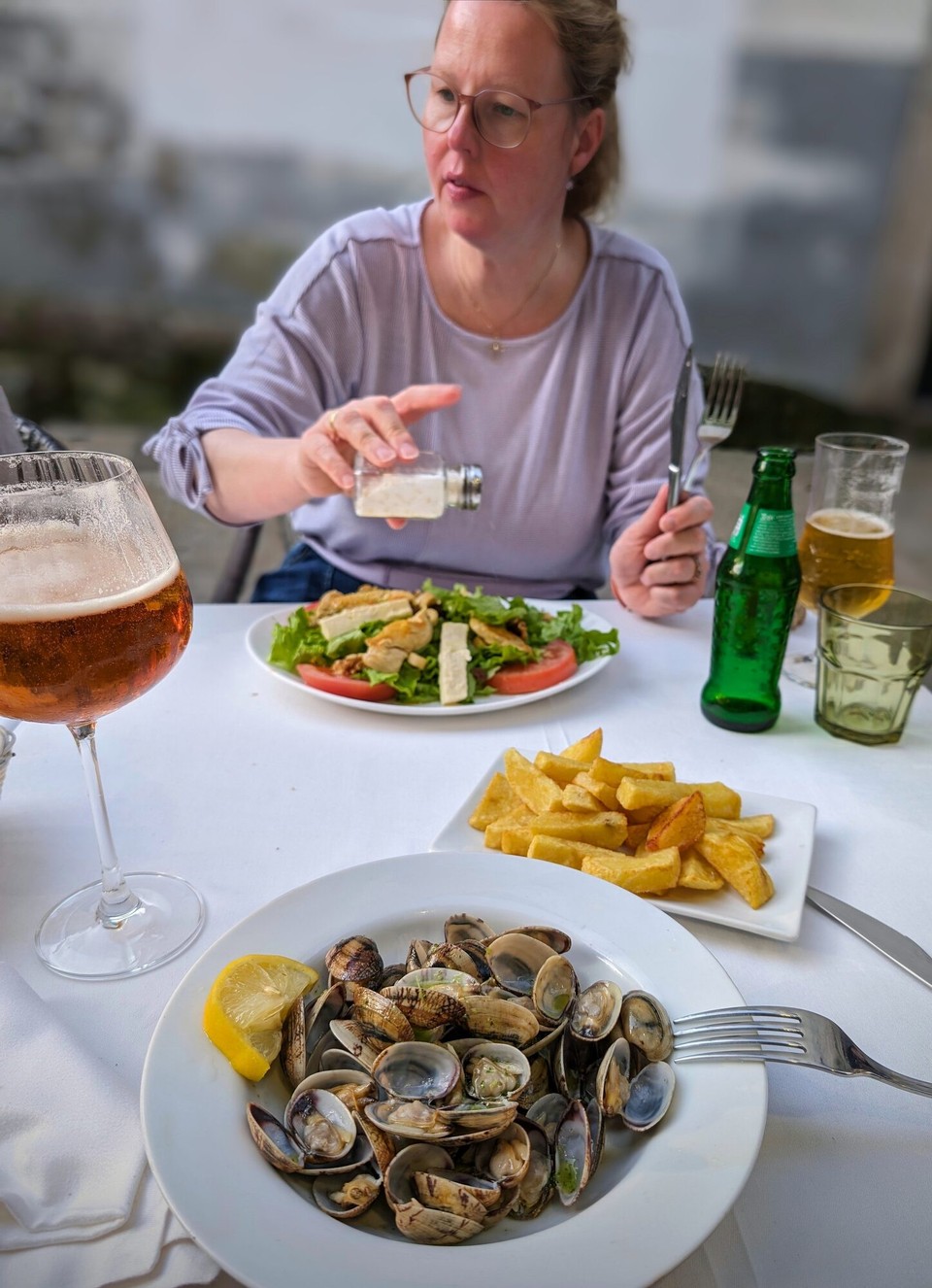 Spanien - Santiago de Compostela - Beim leckeren Abendessen beenden wir den Tag mit bleibenden Eindrücken vom Santiago de Compostela.