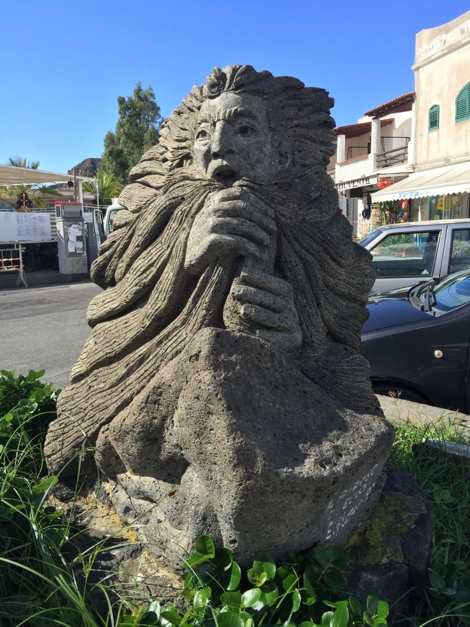  - Italy, Lipari - Lipari. Volcano warning sculpture. 