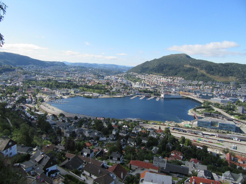 Norwegen - Bergen - von oben 