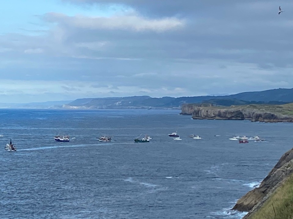 Spanien - Llanes - Zu Ehren der Schutzheiligen Santa Ana ziehen die Boote am 25.7. aufs Meer