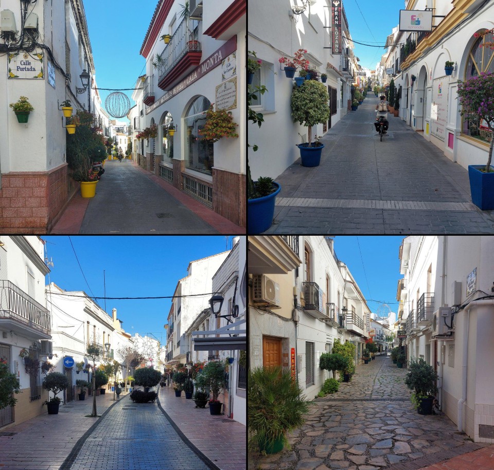 Spanien - Estepona - Die Blumentöpfe hatten in jeder Straße eine andere Farbe.