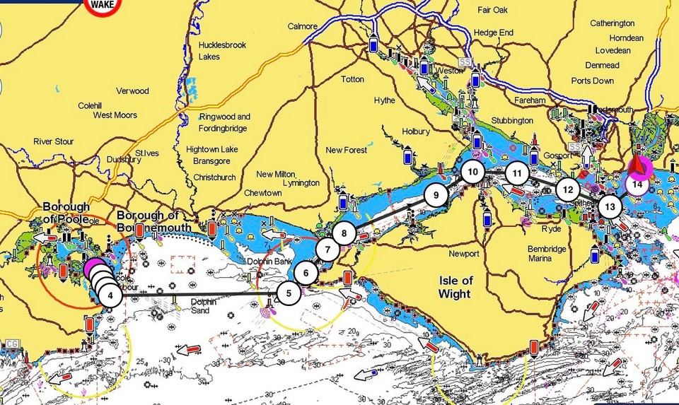 United Kingdom - Southsea - Poole Harbour to Southsea Marina in the Langstone Channel. 39 nautical miles.