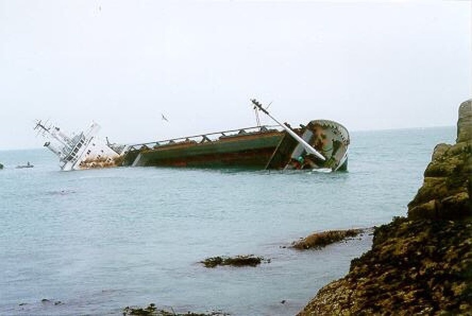 United Kingdom - Isles Of Scilly - Of the many wrecks around Scilly, the MV Cita is the most recent in 1997. A German owned cargo ship sailing from Southampton to Belfast it ran aground in gale force winds, and many containers were washed up on the beaches.  Fortunately the fuel and oil containers were salvaged before she sunk.
