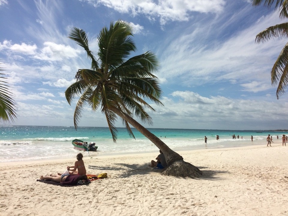 Mexiko - Tulum - Playa Paraiso - hier kommen Geri Erinnerungen von 2008 auf, als er schon mal hier war. Damals noch weniger Hotels und Touristen...