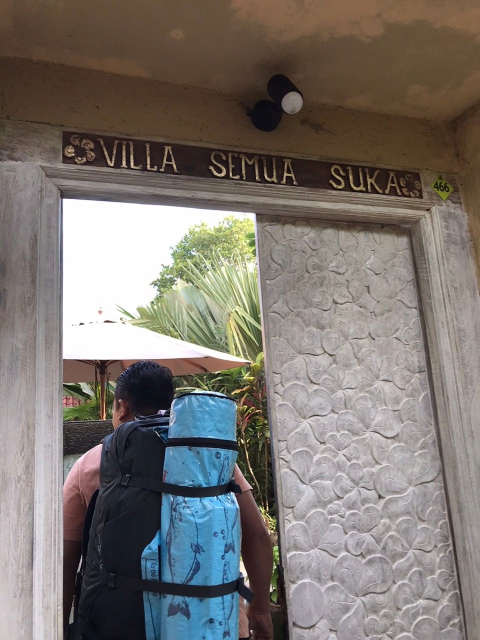 Indonesia - Gianyar - My Sherpa aka Blue brings my bag to Villa Semua Suka (which translates to ‘everybody likes’)