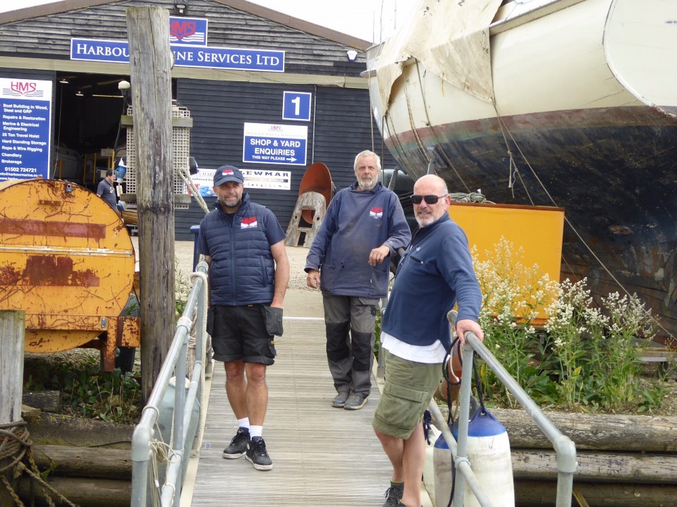 United Kingdom - Southwold - Lovely to have a berth waiting for us, and an emotional moment being welcomed by Mike on the pontoon. We also met Darren, the new yard manager.